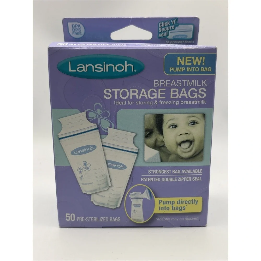 Lansinoh Breastmilk Storage Bags 50/CT  PER BOX LOT OF 3